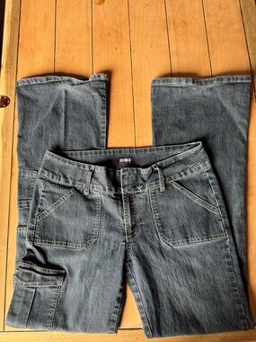 BONGO Dark Gray Straight-leg Cargo Jeans